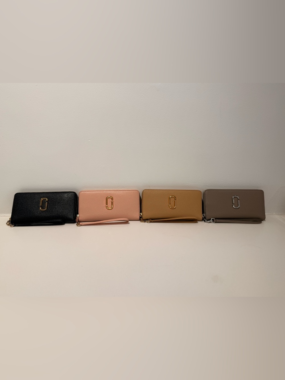 NWT Marc Jacobs large continental wallet - black, cement , camel , rose